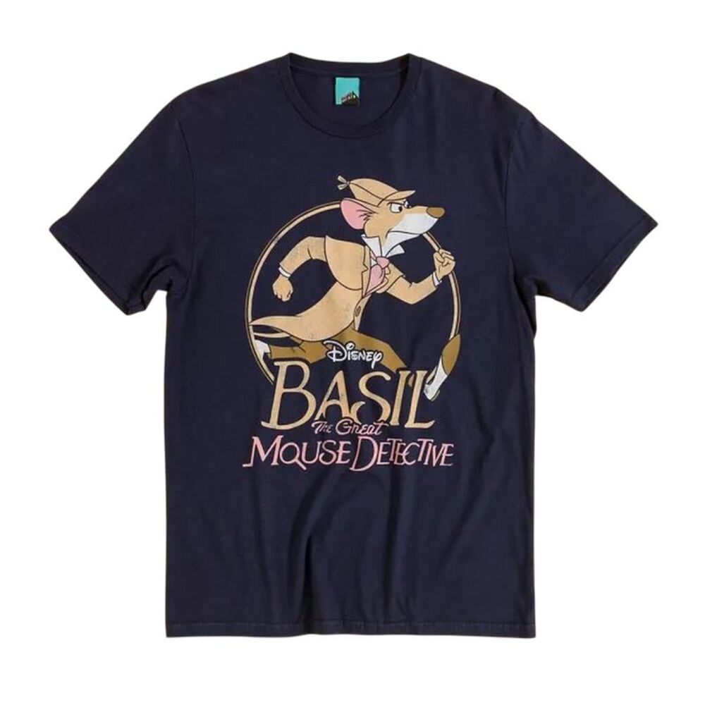The Great Mouse Detective Unisex Adult Basil T-Shirt / Navy